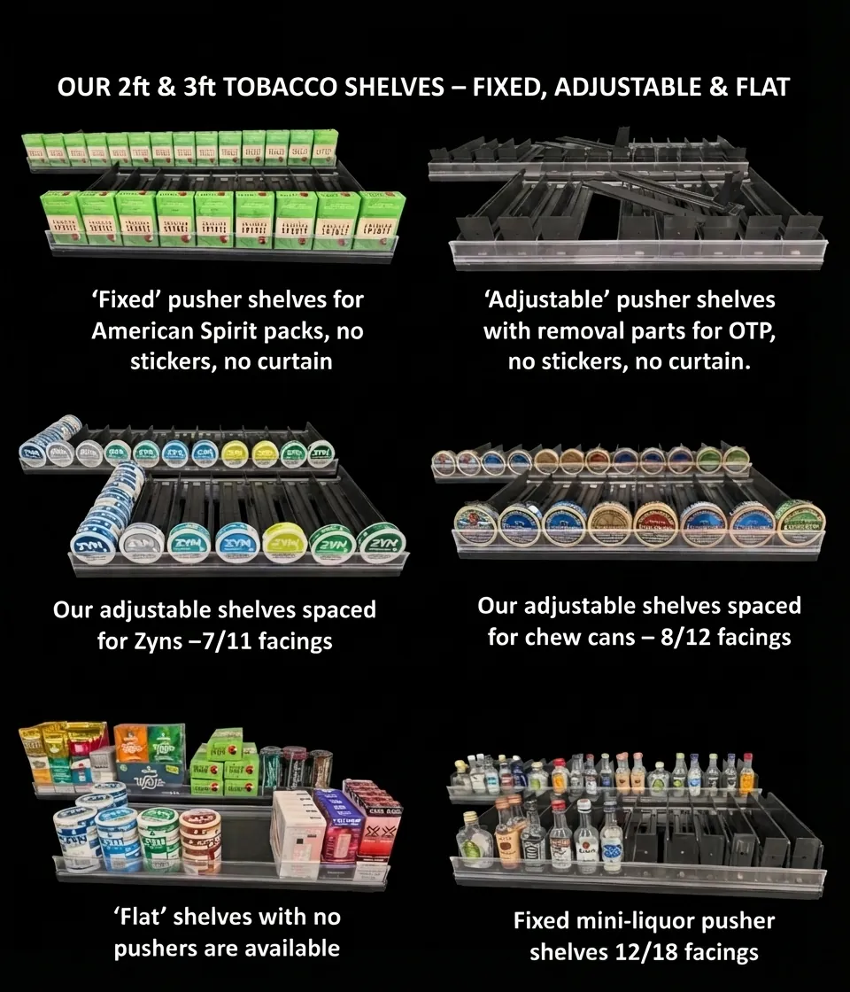 Pusher Shelf Options