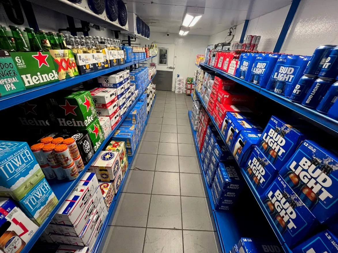 After: Organized beer cave with CDW shelving